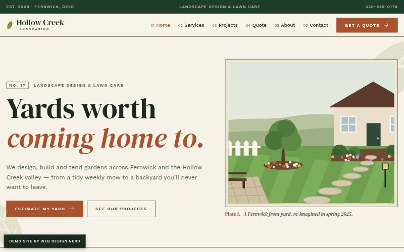 Landscaping website design